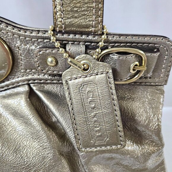 Coach Purse Garnet Gold Patent Leather Turnlock Satchel 13915 - Picture 3 of 16